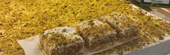 Karbooj pistachio dessert at Tripolis Sweets